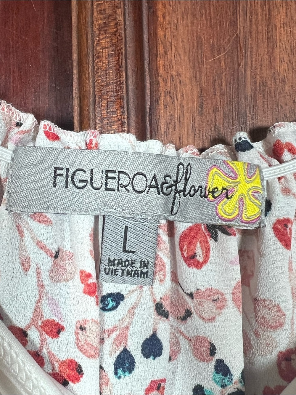 NWT Figueroa & Flower Boho Peasant Flowy Figure Flattering Smocked Tiered Maxi L - Picture 8 of 12
